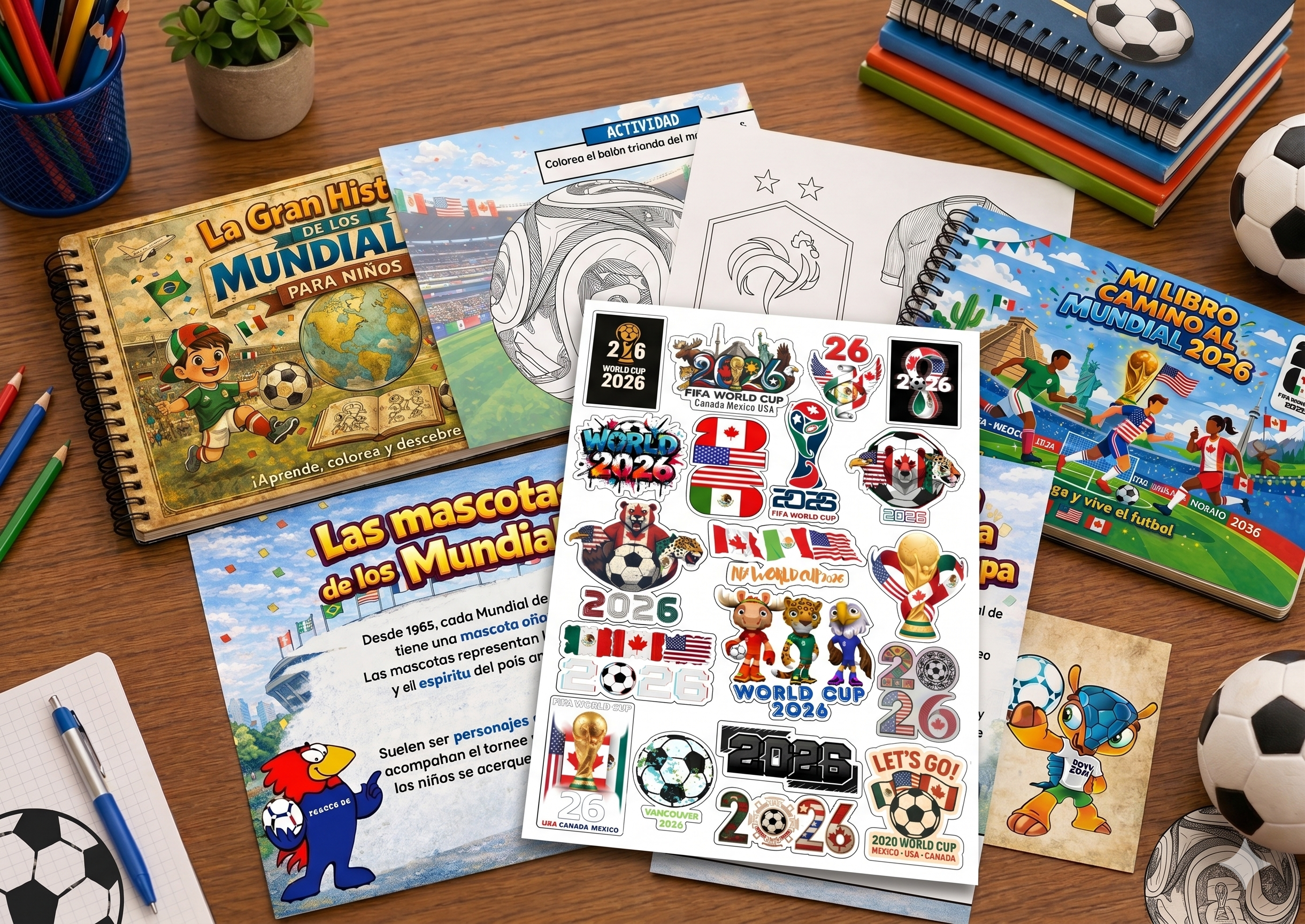 Pack Mundialista para Niños - 2 libros PDF y stickers