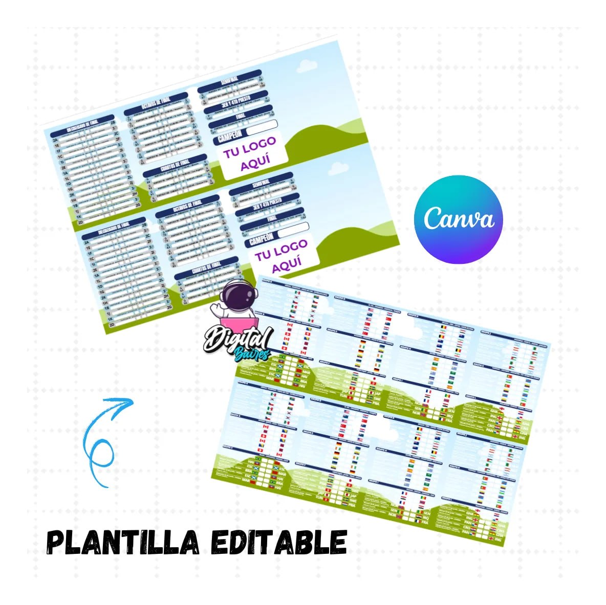 Vista previa de la plantilla Fixture Mundial 2026 de DigitalBaires