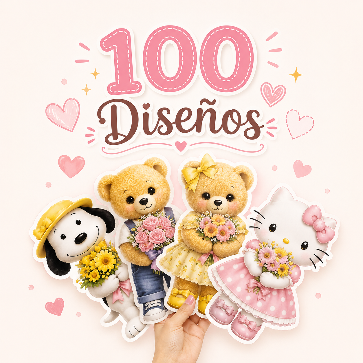 Ramo de flores amarillas presentado con un porta flores impreso y armado a mano